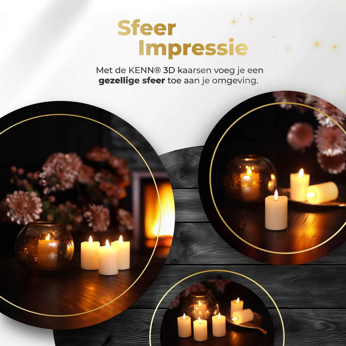KENN® LED Stompkaarsen – Set van 6 – Ivoor-1