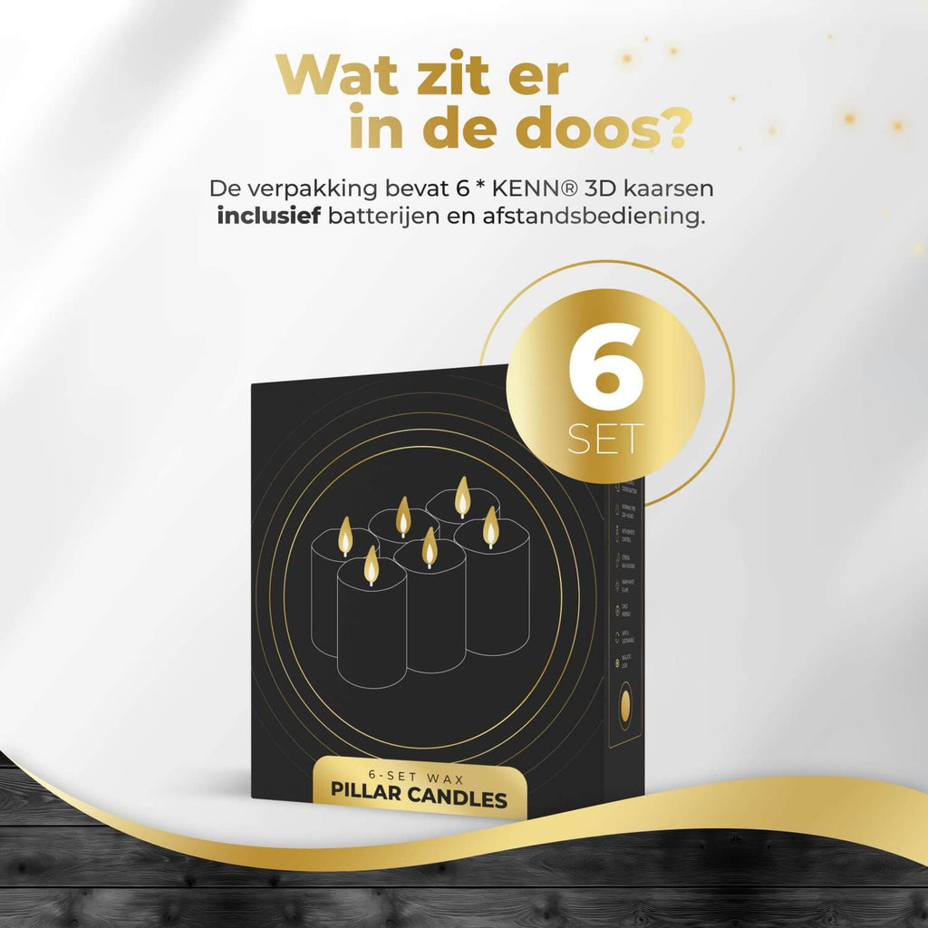 KENN® LED Stompkaarsen – Set van 6 – Ivoor-2